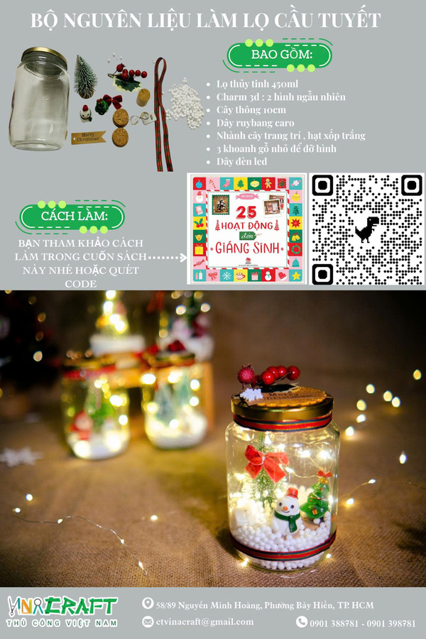 Bộ Nguyên Liệu Làm Lọ Cầu Tuyết